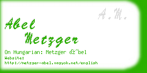 abel metzger business card